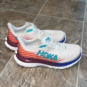 Hoka Women's White and Blue Sneakers